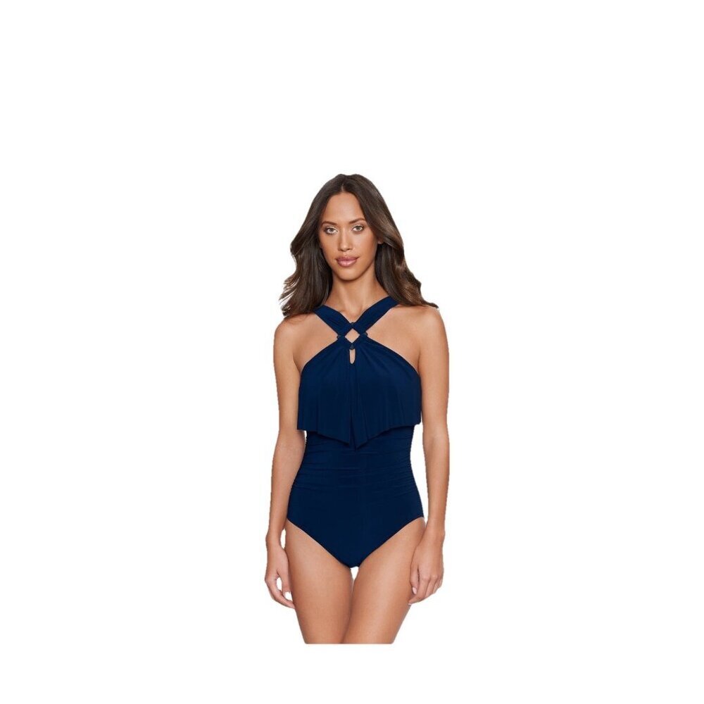 magicsuit Square Cut Liza One Piece Swimsuit Style# 6006097 Dark BLue US size 14